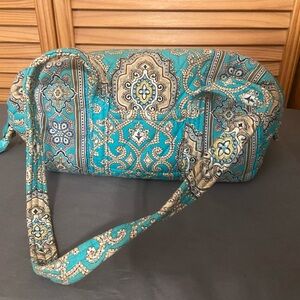 Pre Owned Vera Bradley Turquoise Paisley Quilted Tote Bag